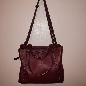 Brighton burgundy colored real leather bag. Excellent condition!